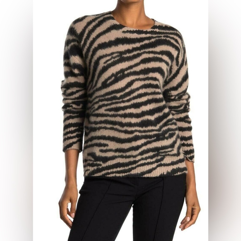 Magaschoni Cashmere Animal Print Sweater Large